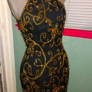 Vintage Niteline silk beaded cocktail dress